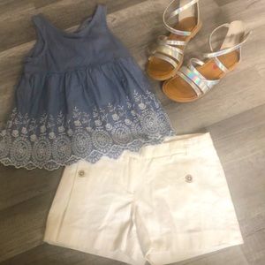 NWT Zara Girls button detail shorts, size 6/7